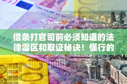 武汉借条打官司前必须知道的法律雷区和取证秘诀！懂行的人已经留好这些证据