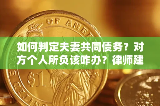 武汉如何判定夫妻共同债务？对方个人所负该咋办？律师建议